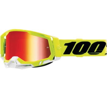 100%, 100% RACECRAFT 2 Goggle Fluo Yellow - Mirror Red Lens - 50121-251-04