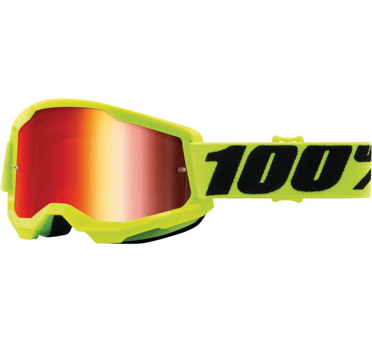 100%, 100% Strata 2 Goggles STRATA 2 YEL MIR RED LENS - 50028-00003