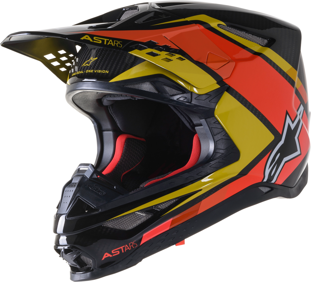 Alpinestars, Alpinestars S.Tech S-M10 Carbon Meta2 Helmet Black/Yellow/Orange Glossy