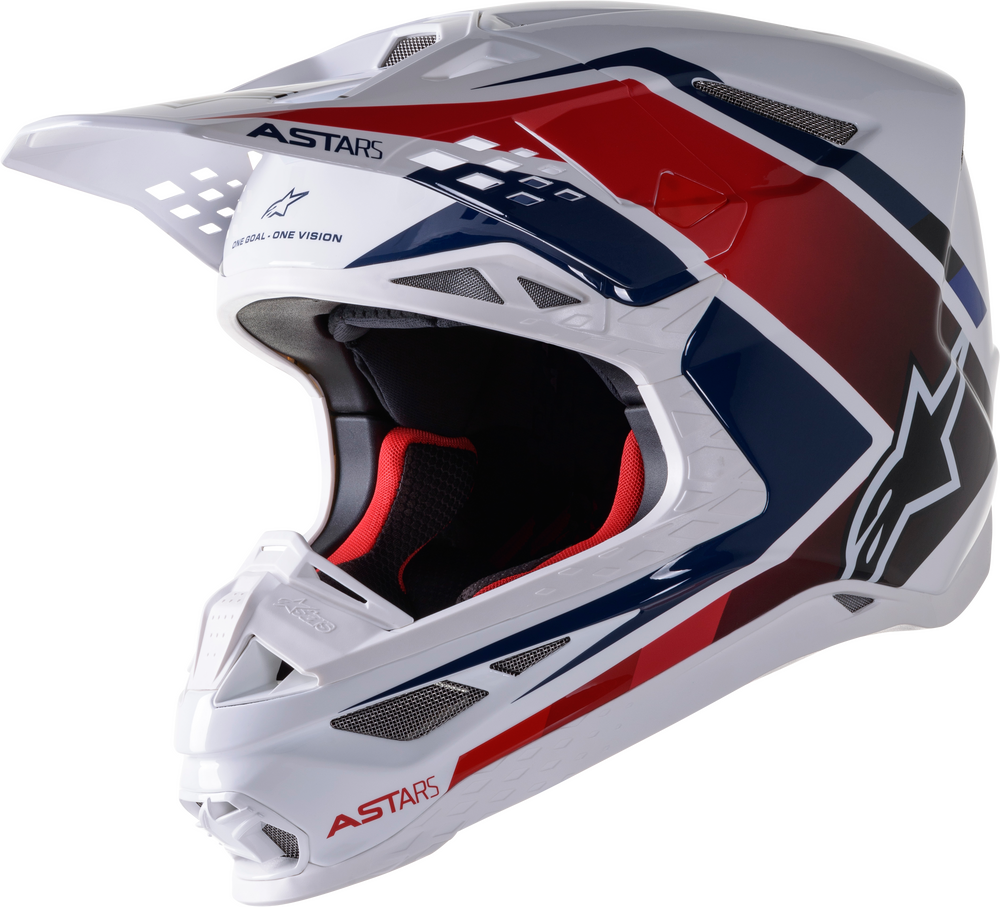 Alpinestars, Alpinestars S.Tech S-M10 Carbon Meta2 Helmet Wht/Red/Blue Glossy