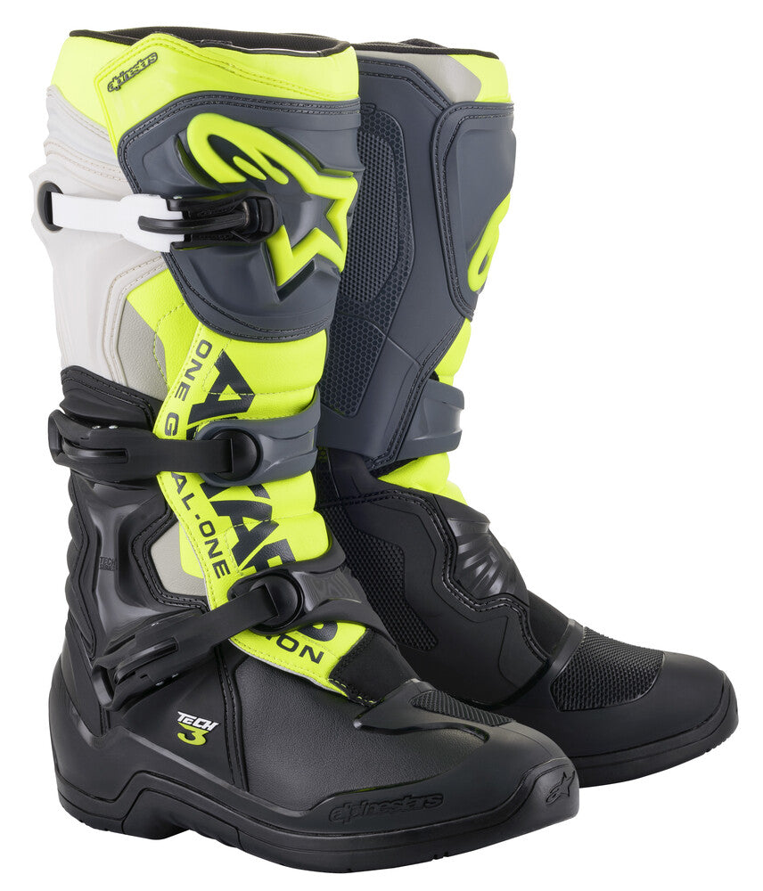 Alpinestars, Alpinestars Tech 3 Boots Black/Cool Grey/Yellow/Fluo