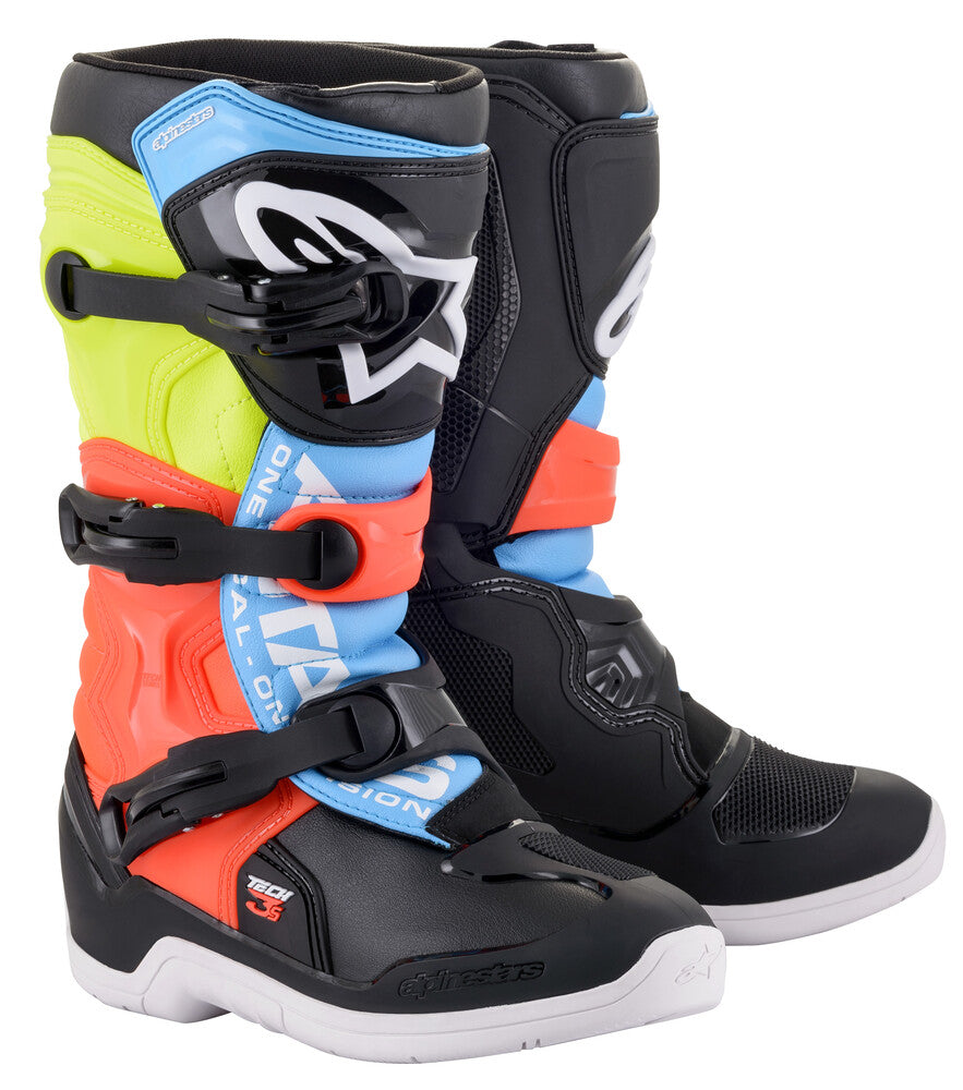 Alpinestars, Alpinestars Tech 3S Kids/Youth Boots Black/Yellow Fluo/Red Fluo