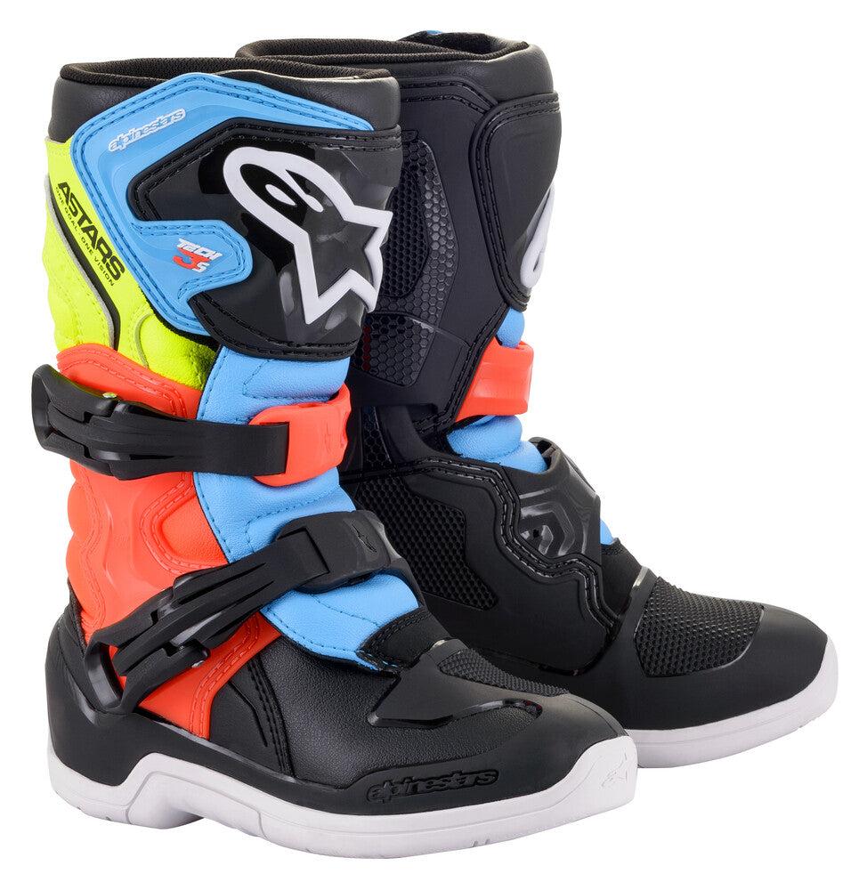 Alpinestars, Alpinestars Tech 3S Kids/Youth Boots Black/Yellow Fluo/Red Fluo