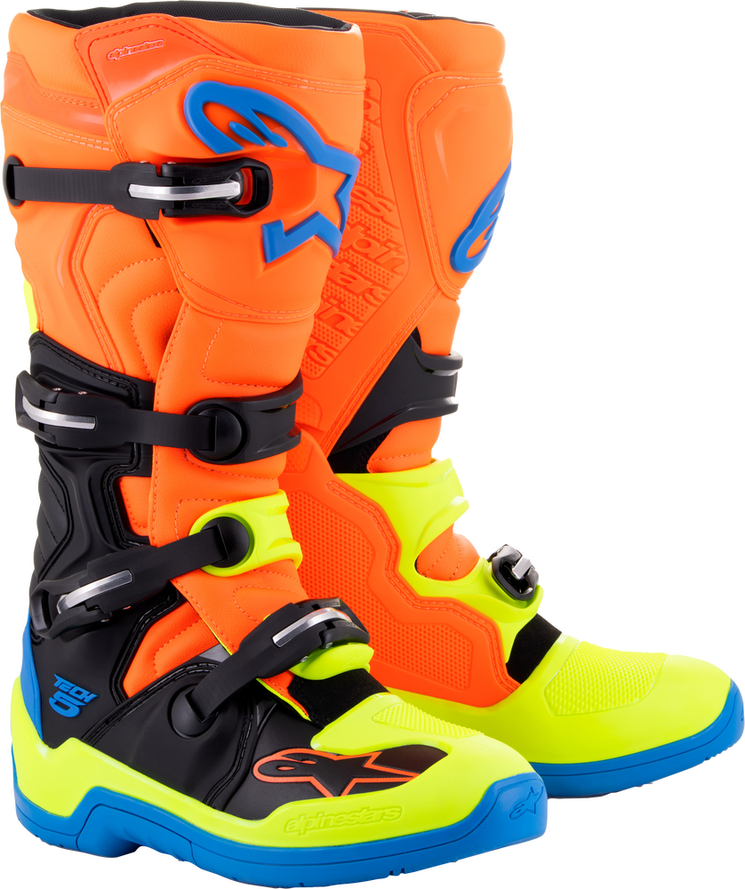 Alpinestars, Alpinestars Tech 5 Boots Blue/Orange/Yellow Fluo