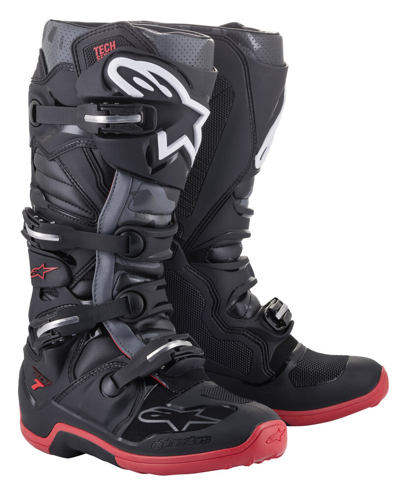 Alpinestars, Alpinestars Tech 7 Boots Black/Cool Grey/Red