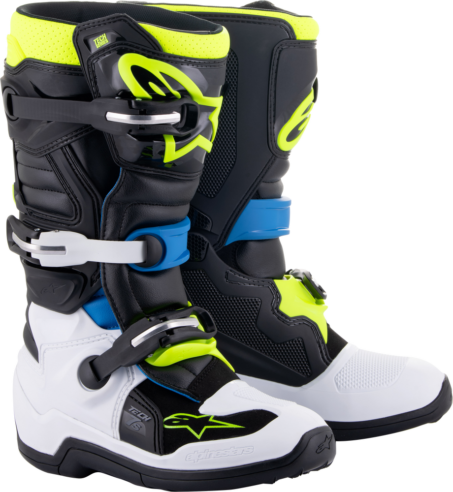 Alpinestars, Alpinestars Tech 7S Boots Black/Enamel Blue/Fluo Yellow