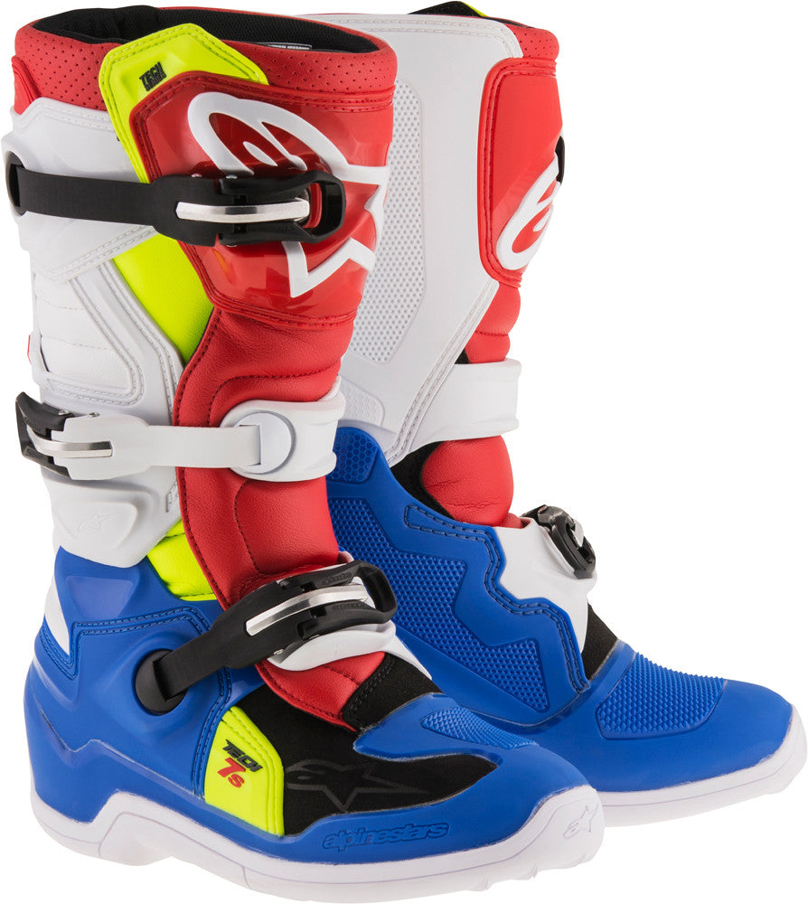 Alpinestars, Alpinestars Tech 7S Boots Blue/White/Red/Yellow