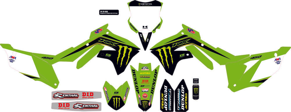 D'Cor, D'COR GRAPHIC KIT 20 MONSTER Kawasaki KXF 250 (17-20) - 10-20-640