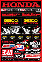 D'Cor, D'COR TEAM GEICO HONDA DECAL SHEET 12"X18" - 40-10-114