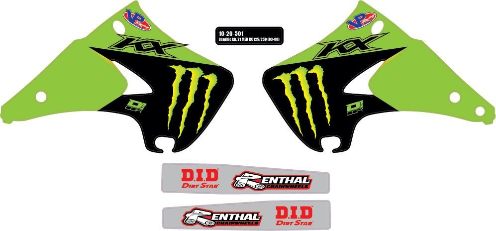 D'Cor, D'Cor GRAPHIC KIT 21 MONSTER Kawasaki - 10-20-501