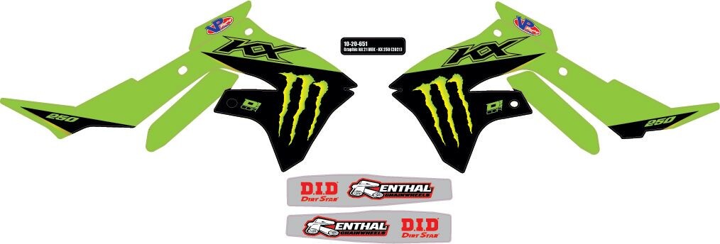 D'Cor, D'Cor GRAPHIC KIT 21 MONSTER Kawasaki - 10-20-651