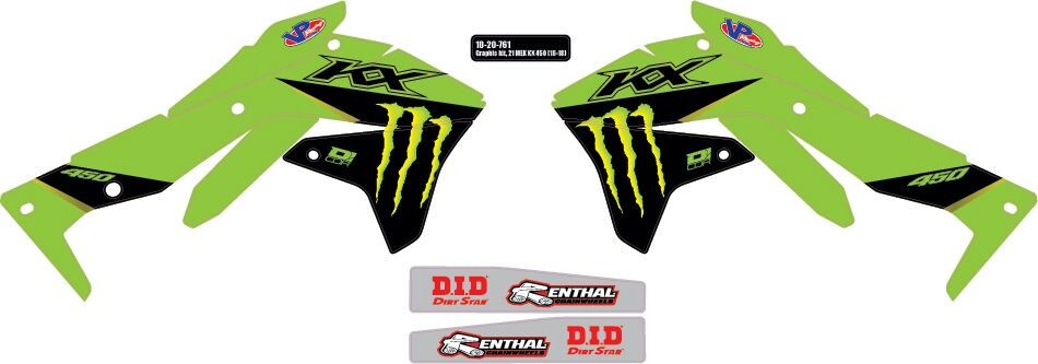 D'Cor, D'Cor GRAPHIC KIT 21 MONSTER Kawasaki - 10-20-761