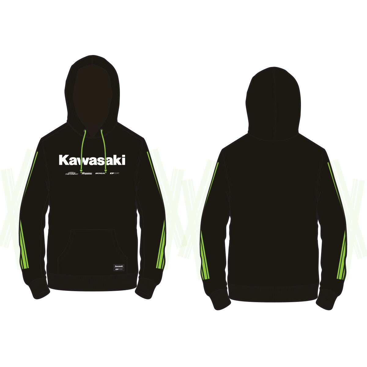 D'Cor, D'Cor Kawasaki RACING Sweatshirts BLACK