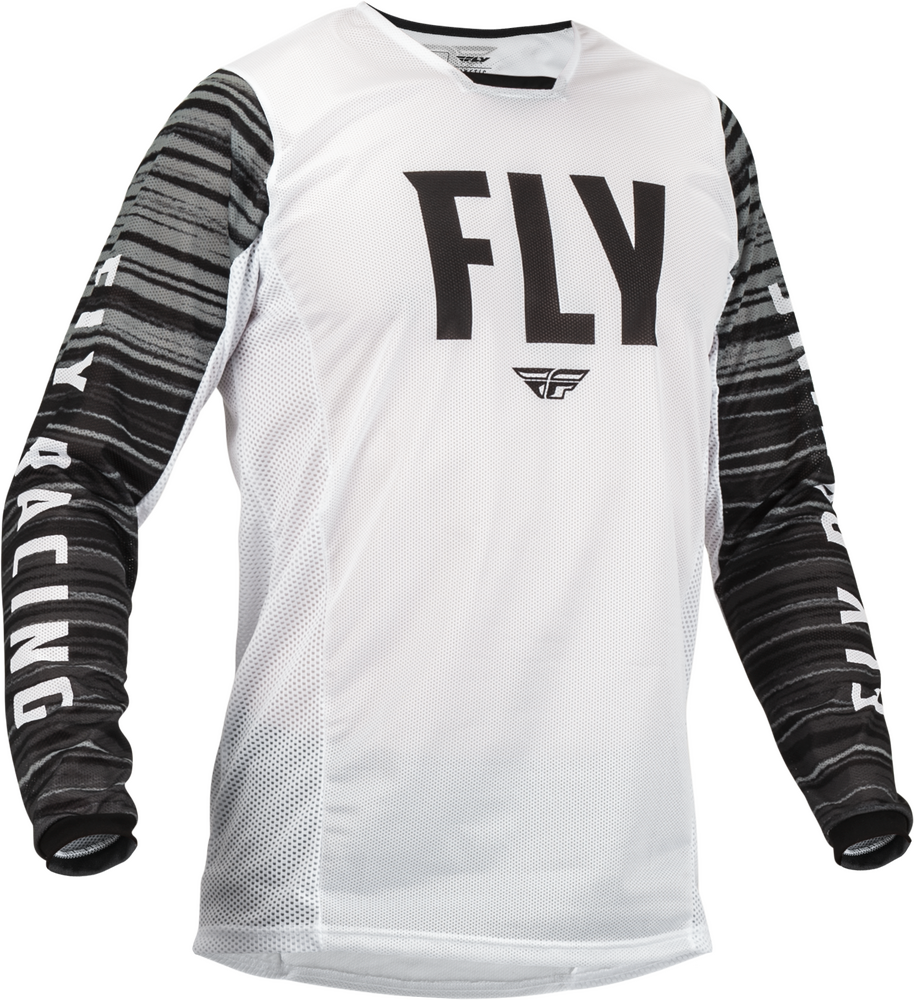 Fly Racing, Fly Racing Kinetic Mesh Jersey White/Black/Grey