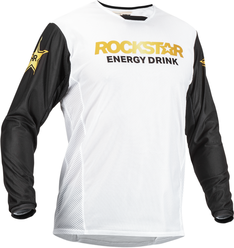 Fly Racing, Fly Racing Kinetic Rockstar Mesh Jersey White/Black/Gold