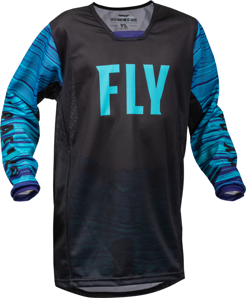 Fly Racing, Fly Racing Youth Kinetic Mesh Jersey Black/Blue/Purple - Youth