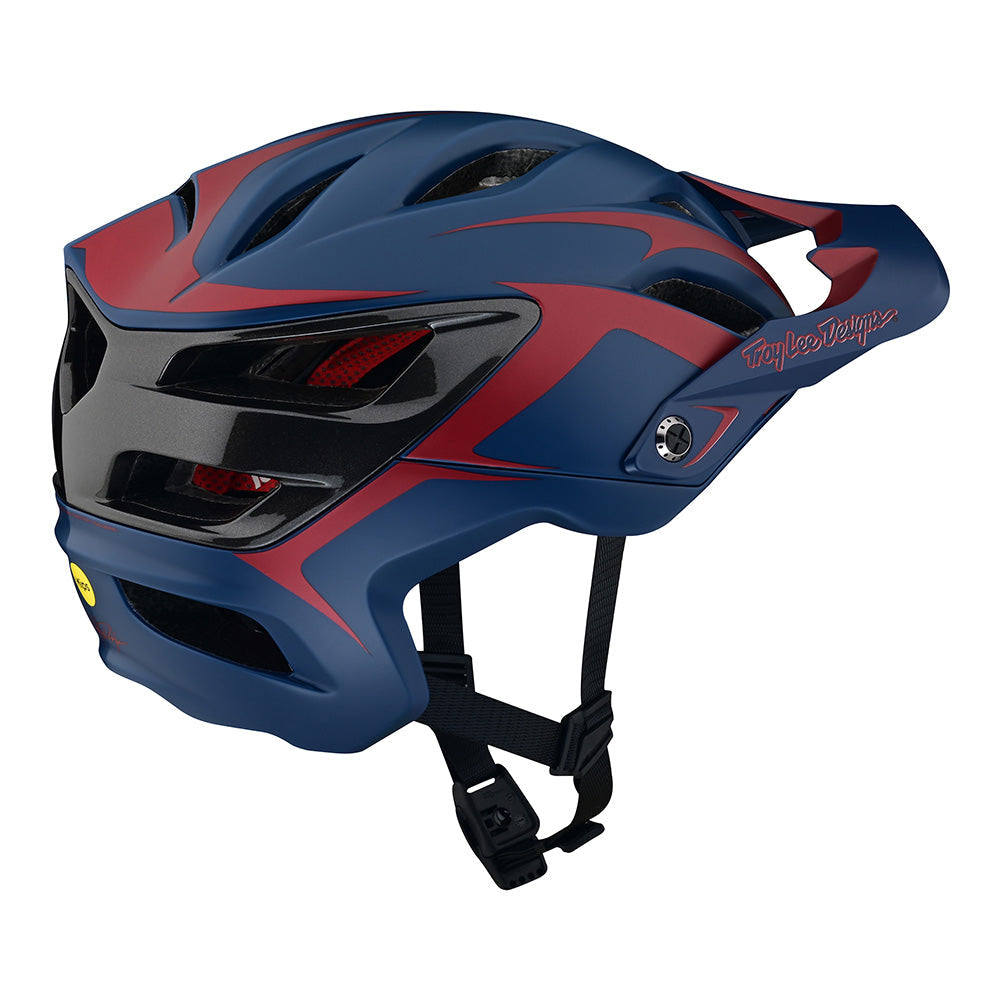 Troy Lee Designs, Troy Lee Designs A3 Helmet; Fang Dk Blue / Burgundy