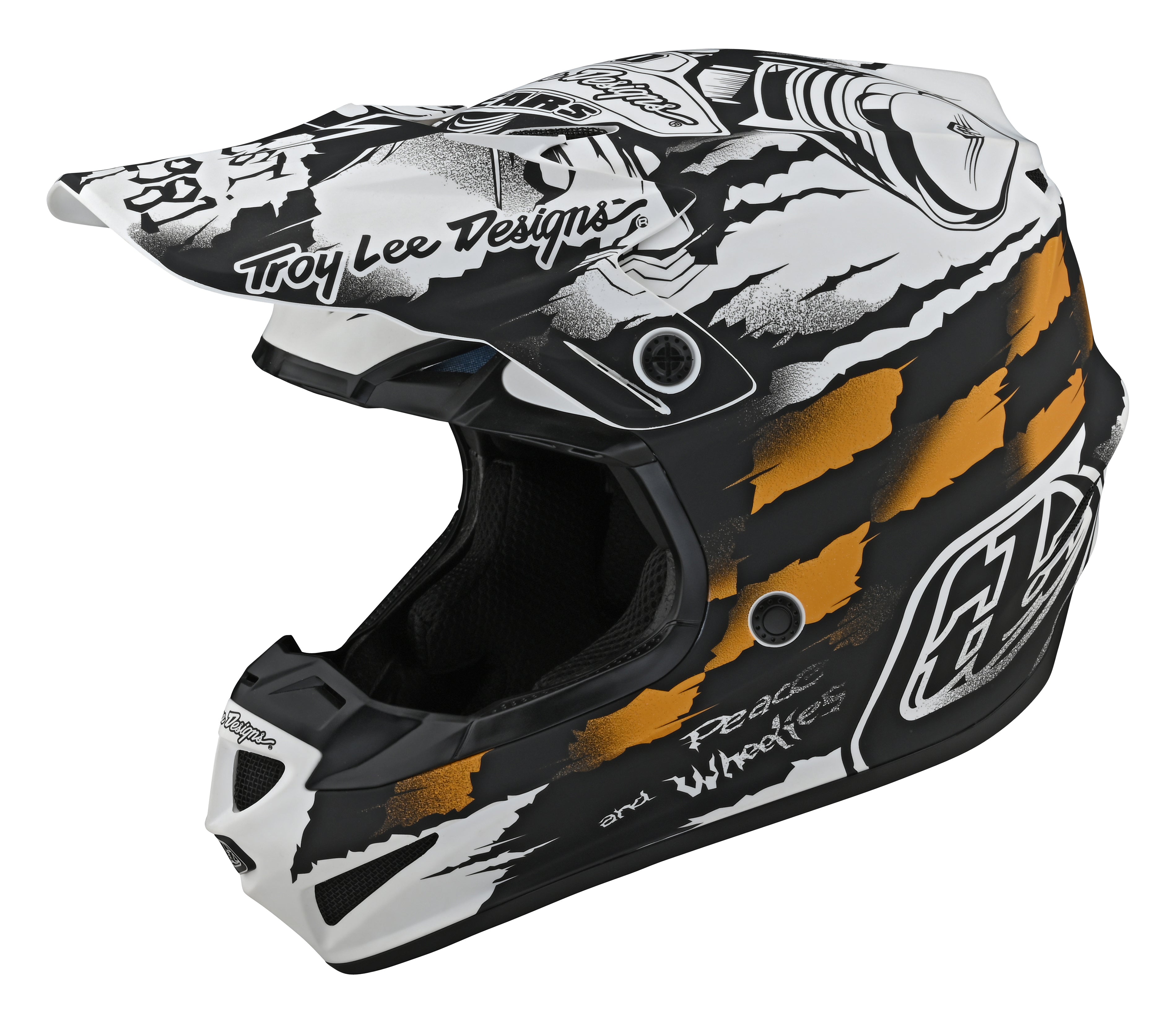 Troy Lee Designs, Troy Lee Designs  SE4 POLYACRYLITE HELMET; STRIKE WHITE / BLACK