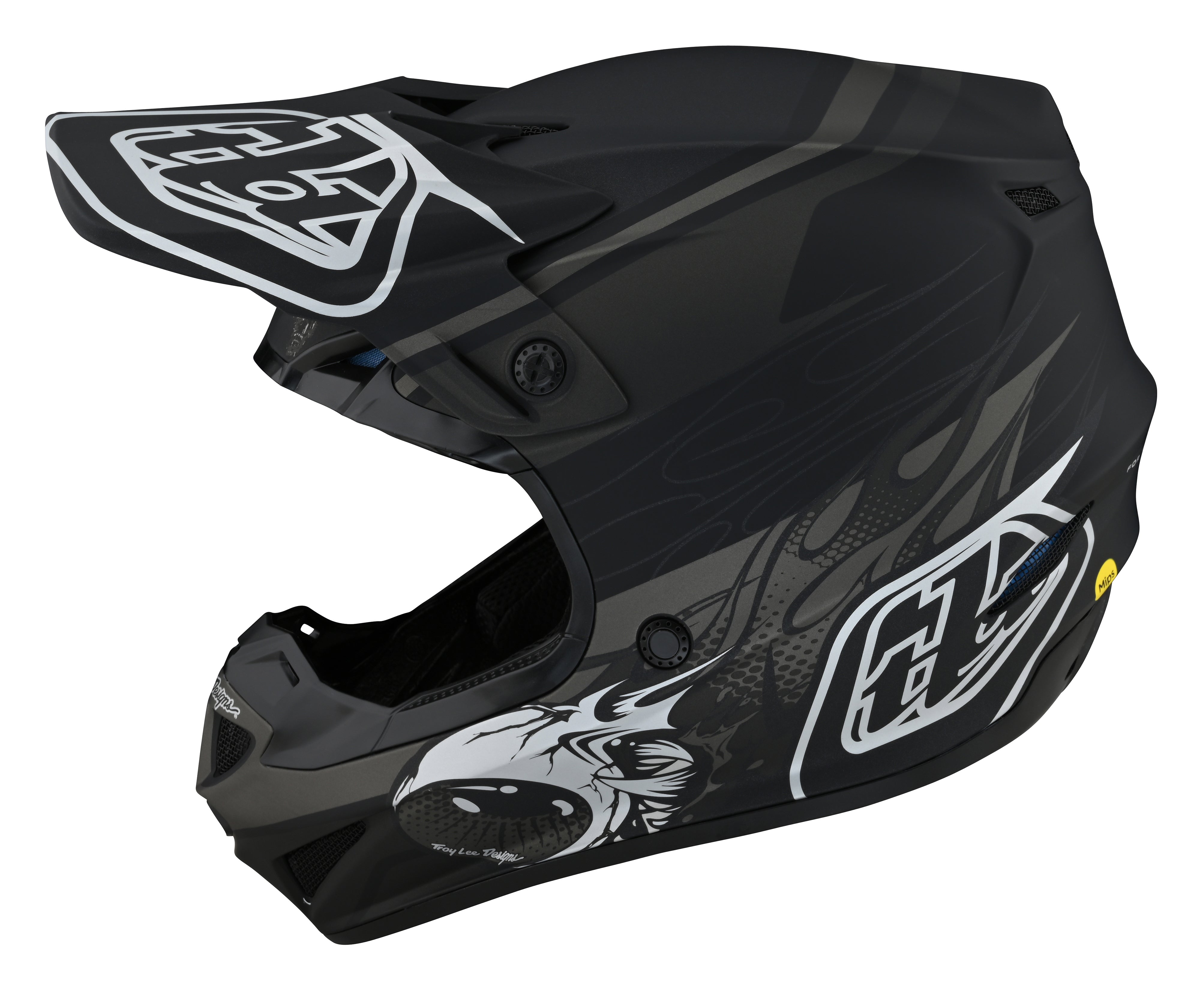 Troy Lee Designs, Troy Lee Designs SE4 Polyacrylite Helmet Skooly Black