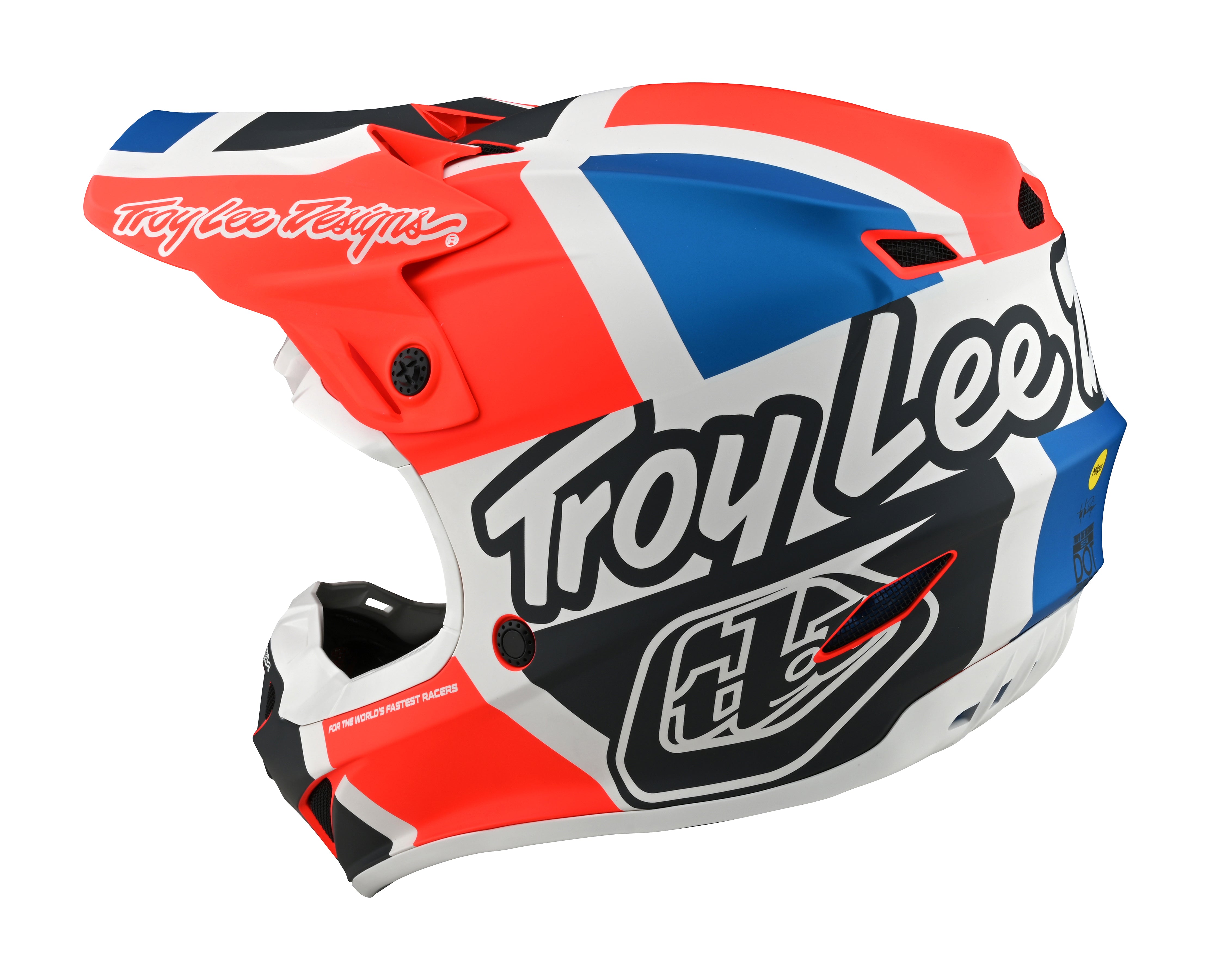 Troy Lee Designs, Troy Lee Designs YOUTH SE4 POLYACRYLITE HELMET w/MIPS; QUATTRO ORANGE / BLUE