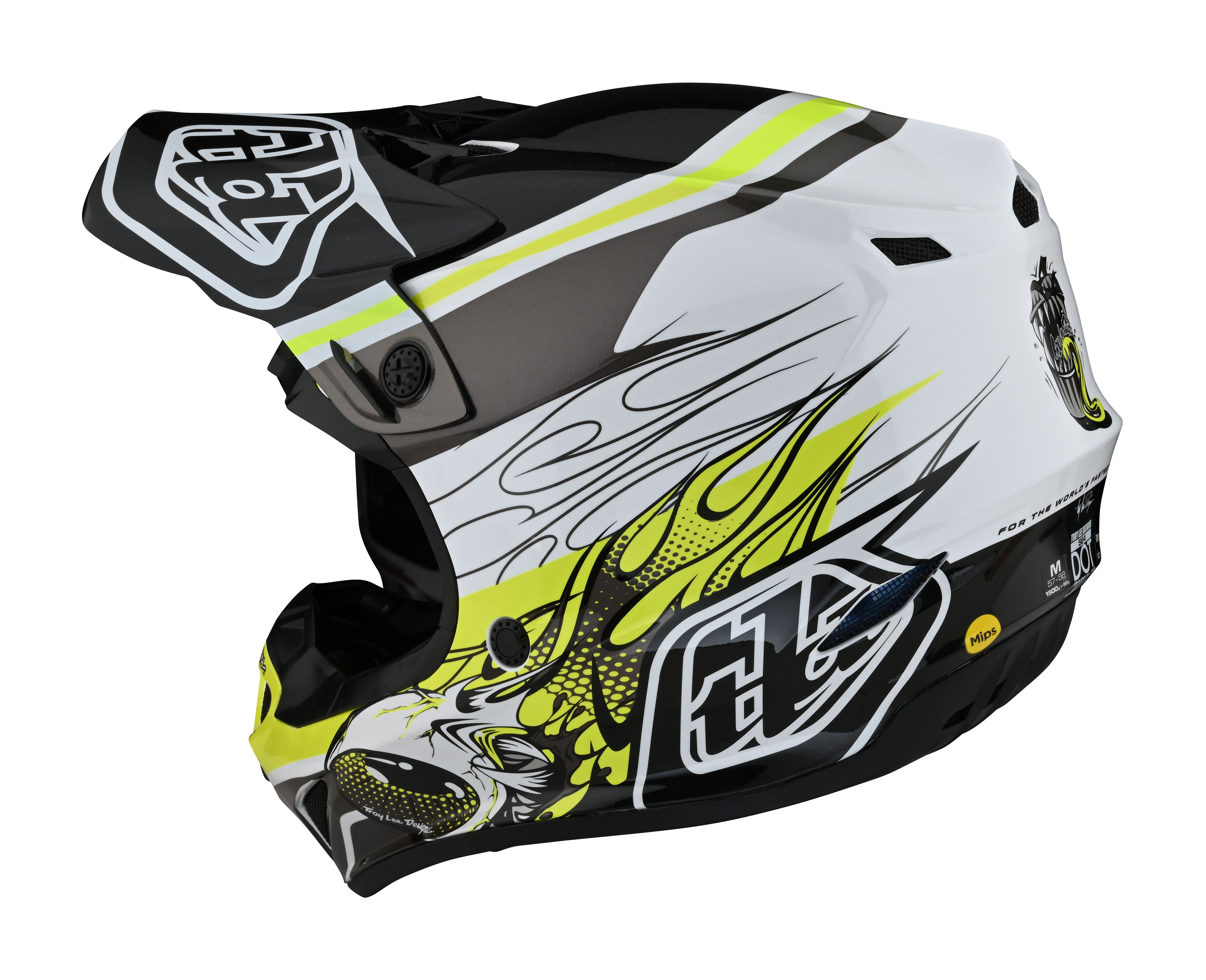 Troy Lee Designs, Troy Lee Designs YOUTH SE4 POLYACRYLITE HELMET w/MIPS; SKOOLY BLACK / YELLOW