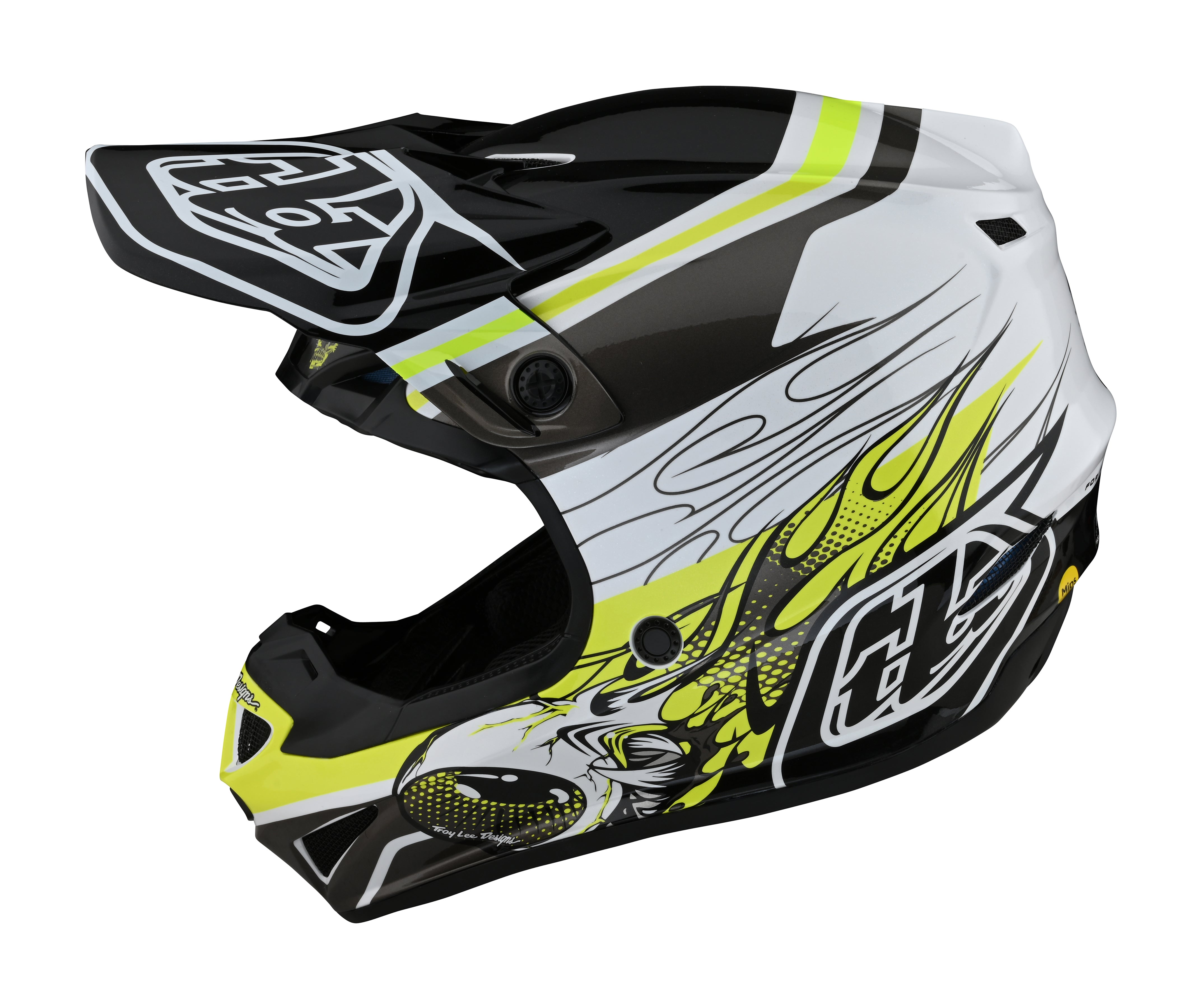 Troy Lee Designs, Troy Lee Designs YOUTH SE4 POLYACRYLITE HELMET w/MIPS; SKOOLY BLACK / YELLOW