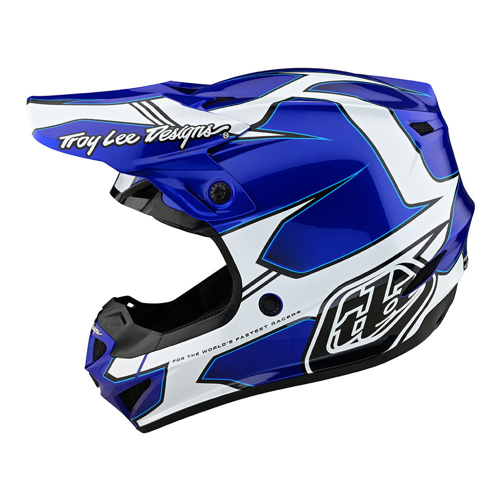 Troy Lee Designs, Troy Lee Designs Youth SE4 Polyacrylite Helmet Matrix Blue