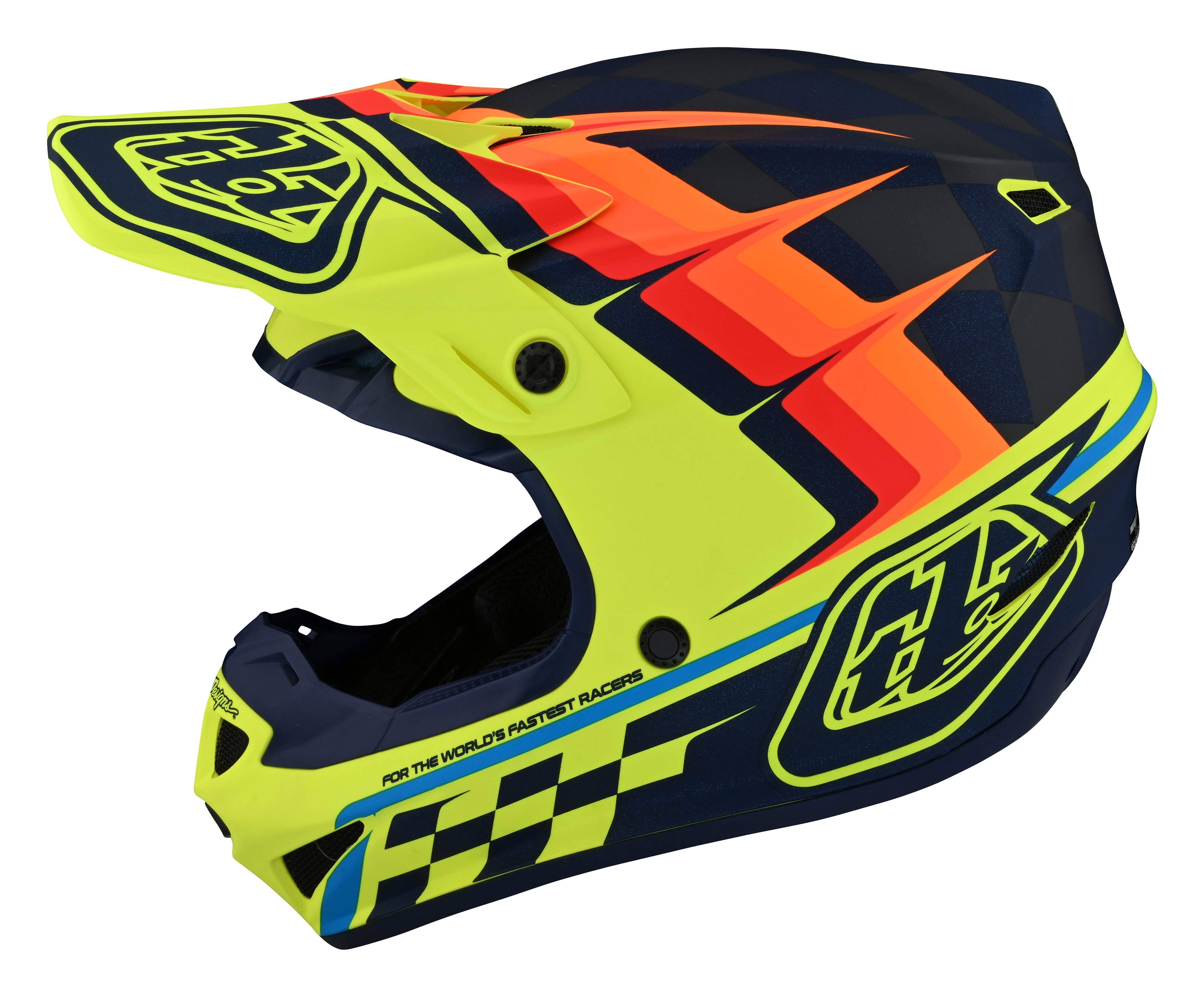 Troy Lee Designs, Troy Lee Designs Youth SE4 Polyacrylite Helmet Warped Yellow