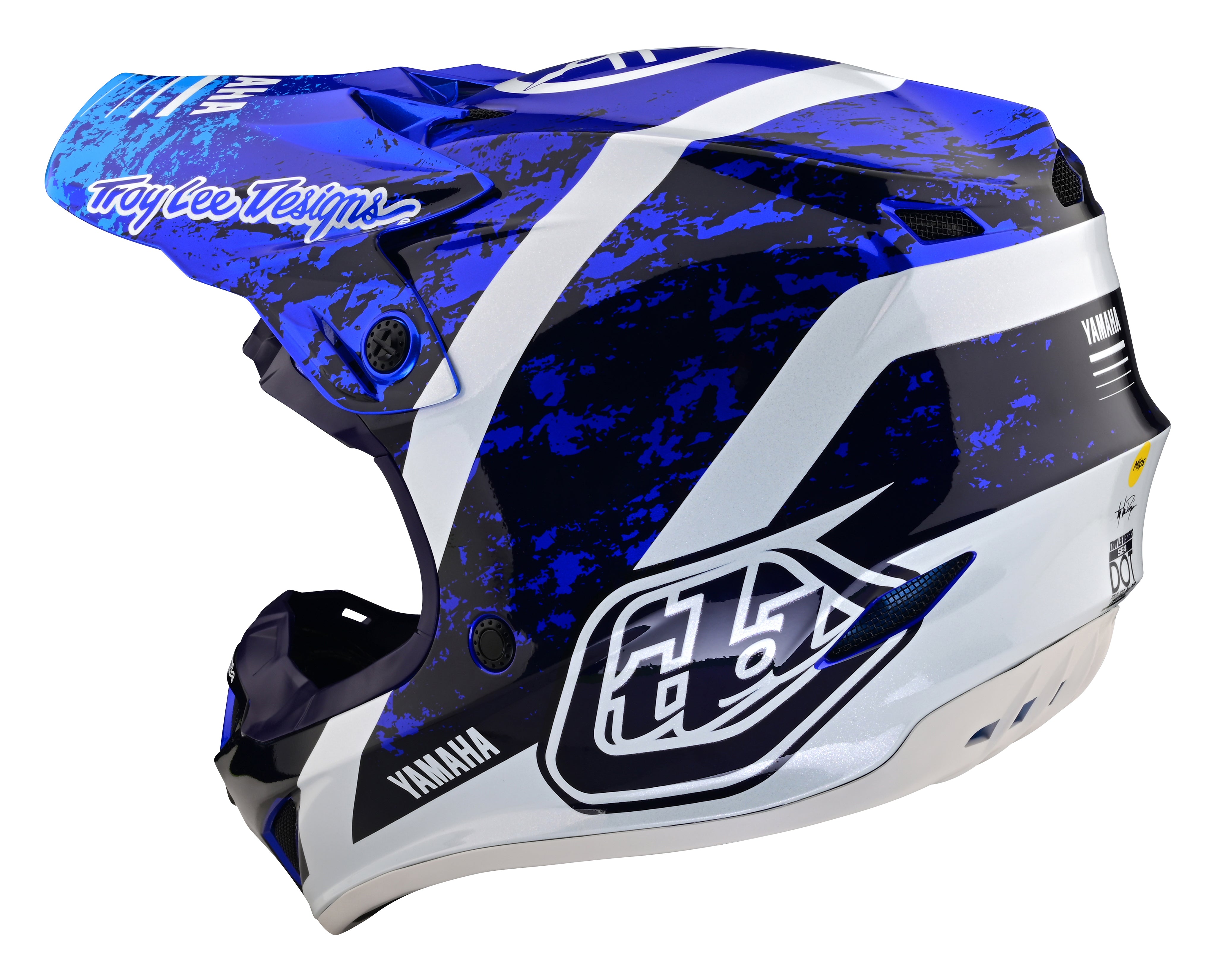 Troy Lee Designs, Troy Lee Designs Youth SE4 Polyacrylite Helmet Yamaha OW-22 Navy