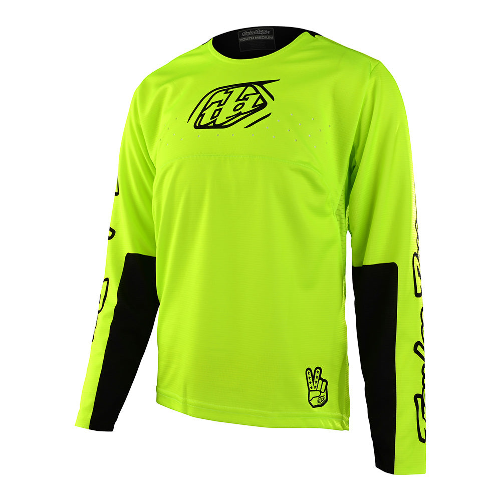 Troy Lee Designs, Troy Lee Designs Youth Sprint Jersey; Icon Flo Yellow